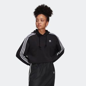 Adidas black cropped hoodie sweatshirt